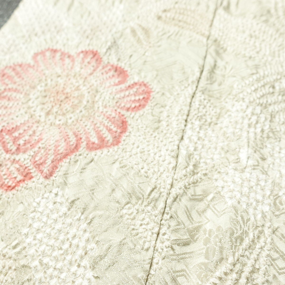 小紋 絞り 総絞り 正絹 花柄 袷仕立て 身丈155.5cm 裄丈65cm リサイクル着物 着物 グレー_画像11