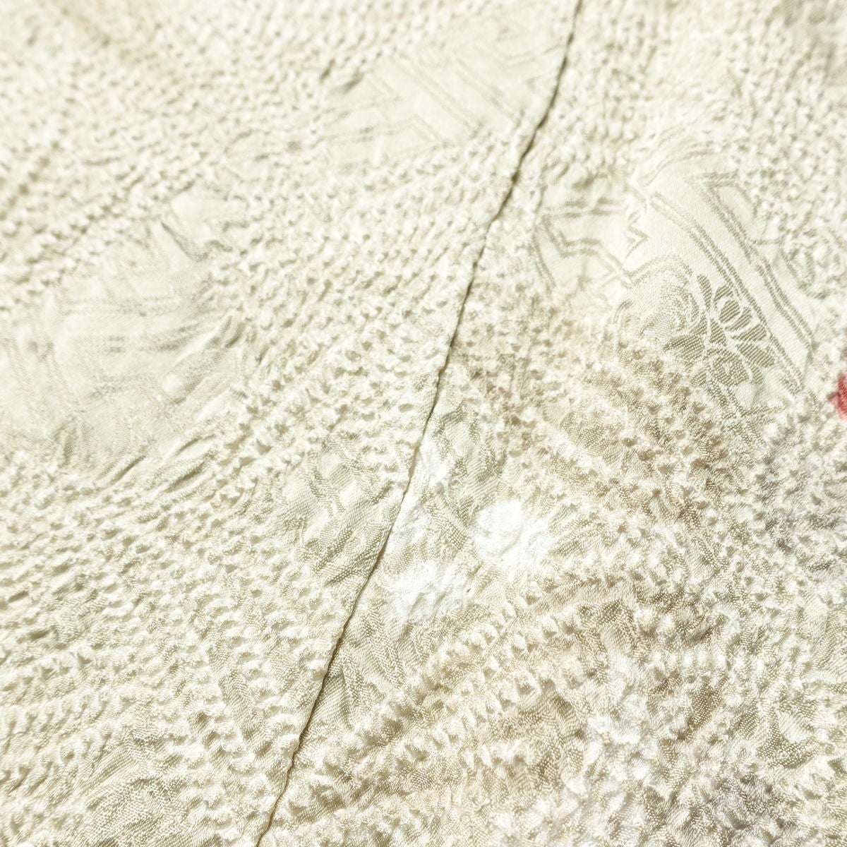 小紋 絞り 総絞り 正絹 花柄 袷仕立て 身丈155.5cm 裄丈65cm リサイクル着物 着物 グレー_画像12