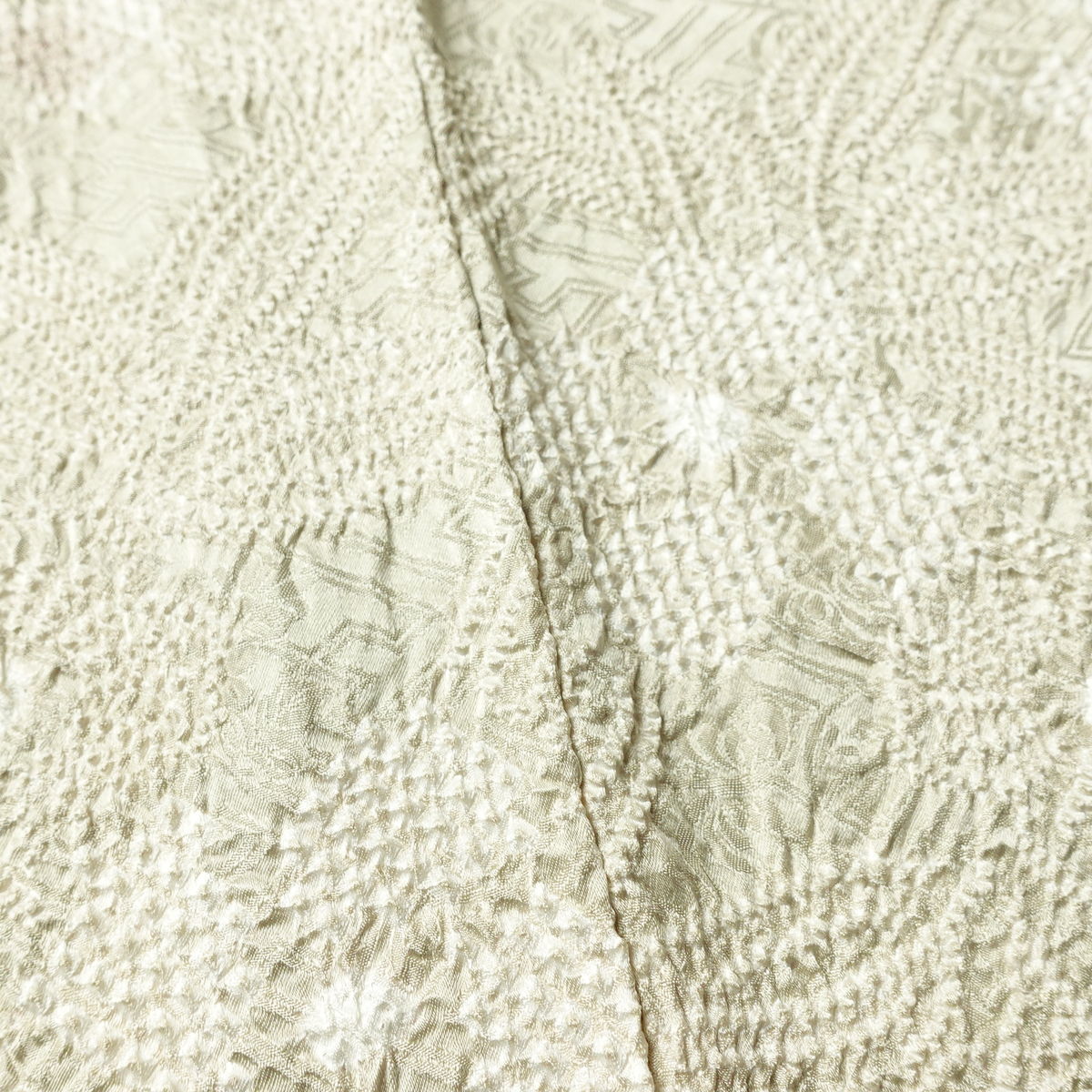 小紋 絞り 総絞り 正絹 花柄 袷仕立て 身丈155.5cm 裄丈65cm リサイクル着物 着物 グレー_画像13