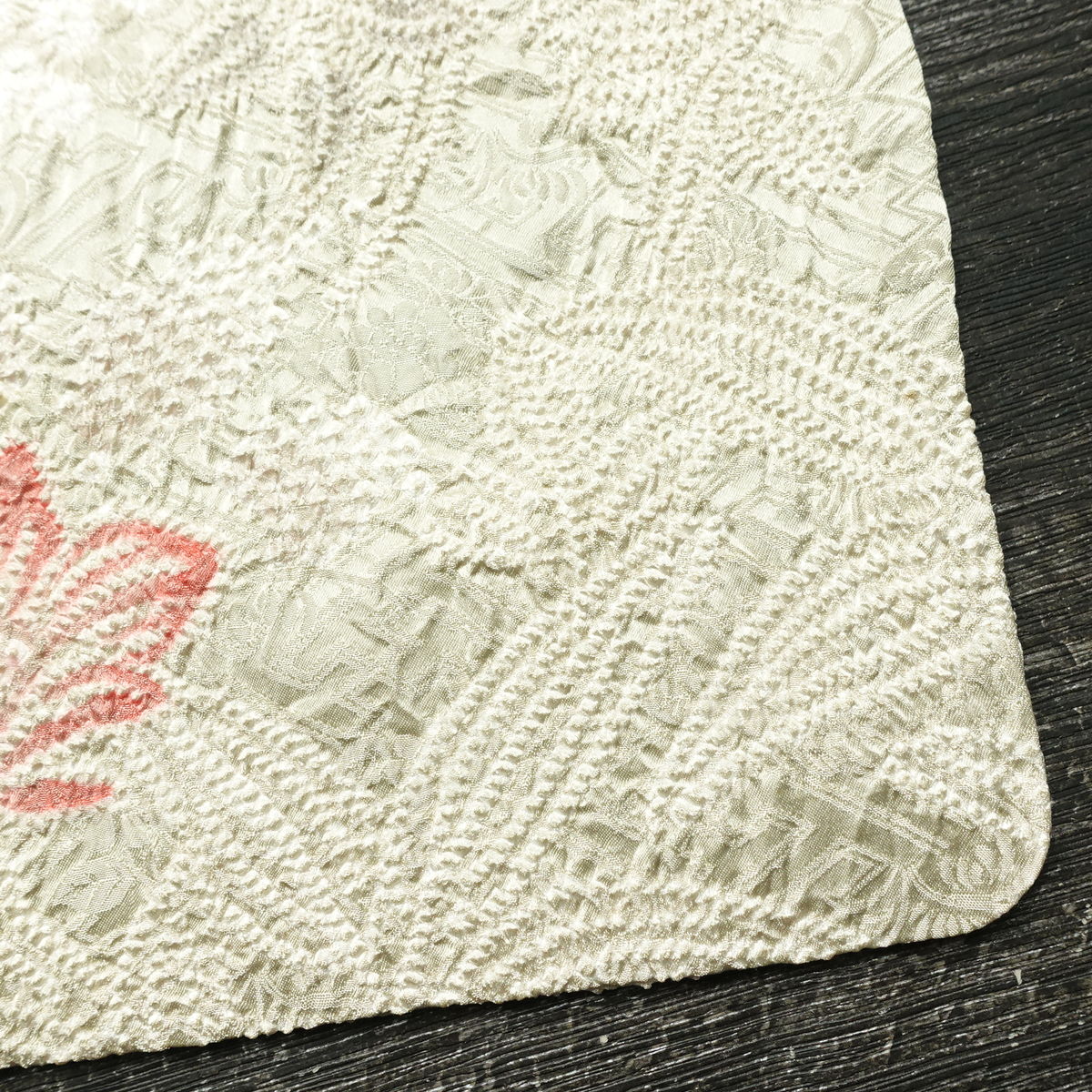 小紋 絞り 総絞り 正絹 花柄 袷仕立て 身丈155.5cm 裄丈65cm リサイクル着物 着物 グレー_画像17