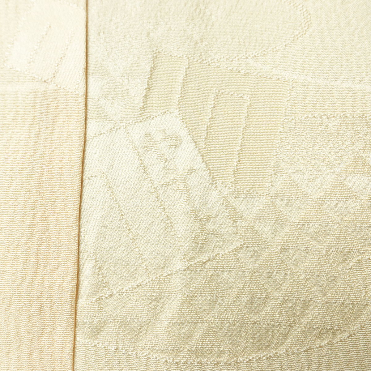 長襦袢 丹後ちりめん 本草木染 翔名織襦袢 しつけ糸付き しつけ糸付き 正絹 流水・波柄 袷仕立て 身丈127.5cm 裄丈63.5cm リサイクル着物 フォーマル ベージュ_画像13