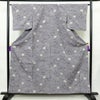 紬 良品 正絹 花柄 袷仕立て 身丈159cm 裄丈64.5cm リサイクル着物 着物 紫・藤色_画像1