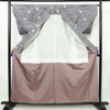 紬 良品 正絹 花柄 袷仕立て 身丈159cm 裄丈64.5cm リサイクル着物 着物 紫・藤色_画像3