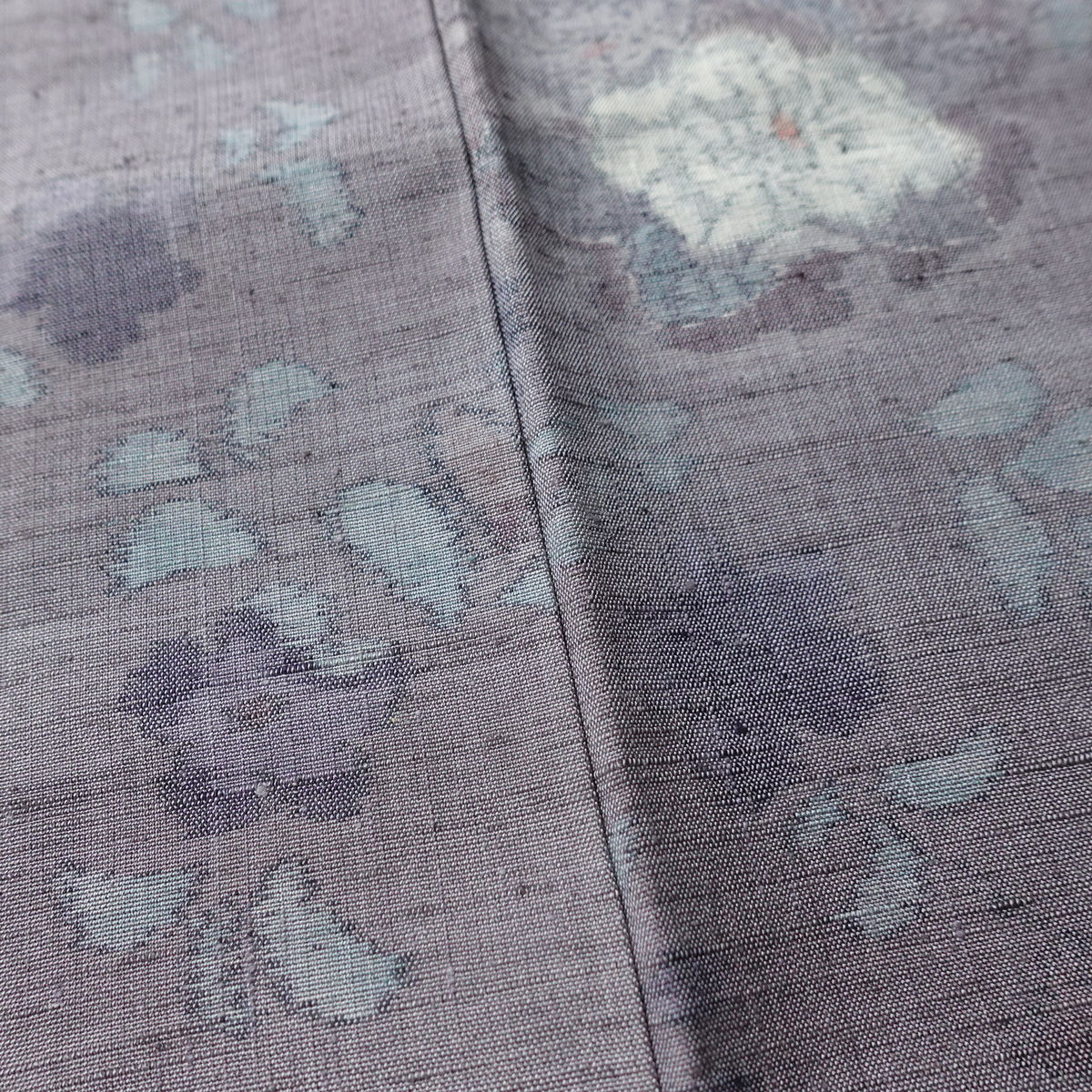 紬 良品 正絹 花柄 袷仕立て 身丈159cm 裄丈64.5cm リサイクル着物 着物 紫・藤色_画像11