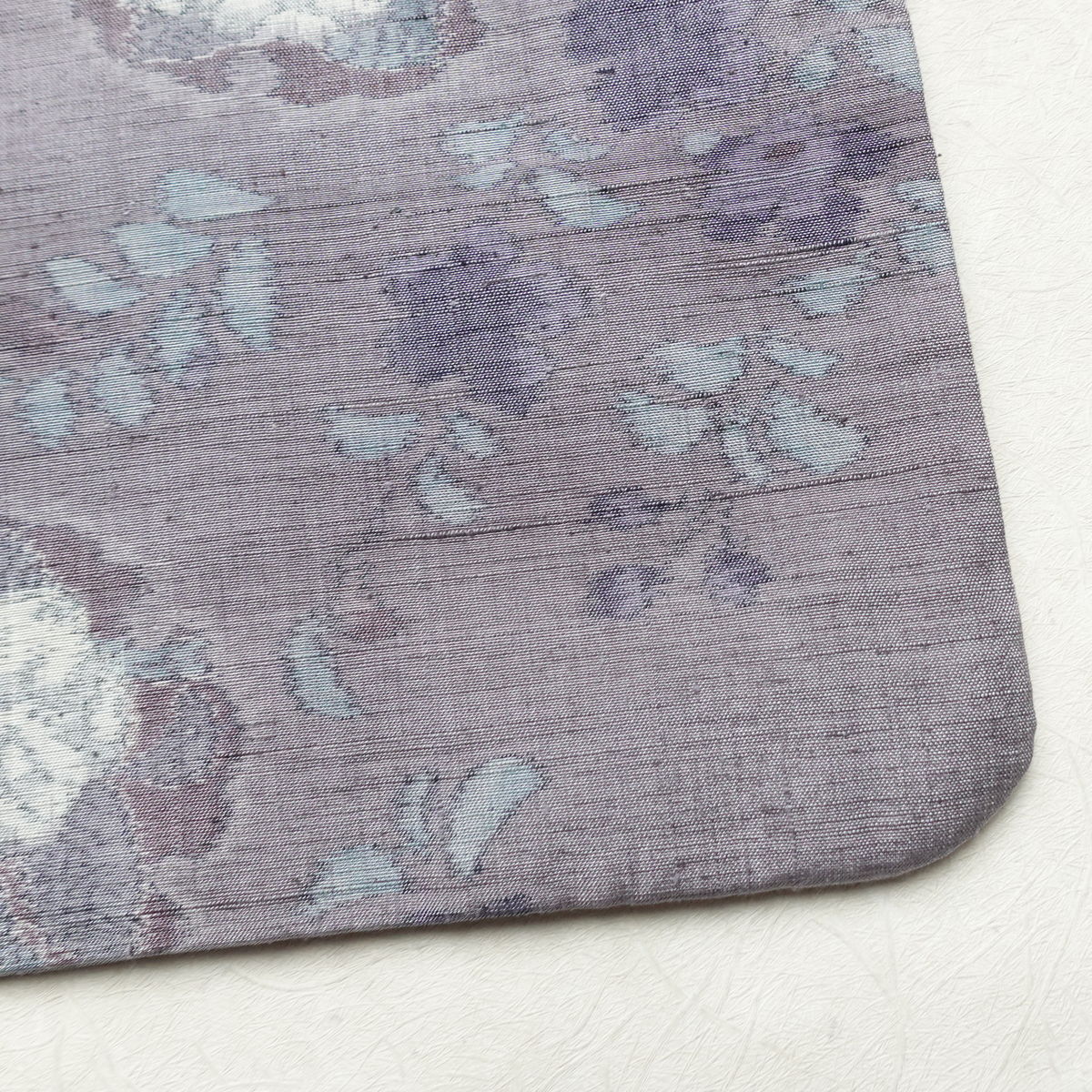 紬 良品 正絹 花柄 袷仕立て 身丈159cm 裄丈64.5cm リサイクル着物 着物 紫・藤色_画像15