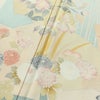 訪問着 正絹 花柄 袷仕立て 身丈169cm 裄丈70cm リサイクル着物 着物 入学式 卒業式 七五三 お宮参り フォーマル 上品 扇面 緑・うぐいす色_画像14