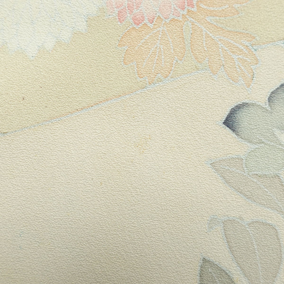 訪問着 正絹 花柄 袷仕立て 身丈169cm 裄丈70cm リサイクル着物 着物 入学式 卒業式 七五三 お宮参り フォーマル 上品 扇面 緑・うぐいす色_画像15