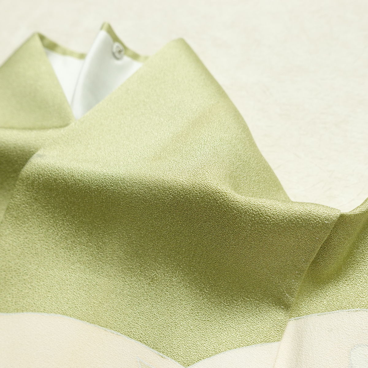 訪問着 正絹 花柄 袷仕立て 身丈169cm 裄丈70cm リサイクル着物 着物 入学式 卒業式 七五三 お宮参り フォーマル 上品 扇面 緑・うぐいす色_画像22