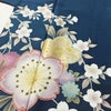 振袖 良品 縮緬 金駒刺繍 正絹 花柄 袷仕立て 身丈158cm 裄丈65cm リサイクル着物 着物 箔 金彩 成人式 二十歳 二十歳の集い フォーマル 菊 桜 青・紺_画像5
