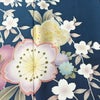 振袖 良品 縮緬 金駒刺繍 正絹 花柄 袷仕立て 身丈158cm 裄丈65cm リサイクル着物 着物 箔 金彩 成人式 二十歳 二十歳の集い フォーマル 菊 桜 青・紺_画像6
