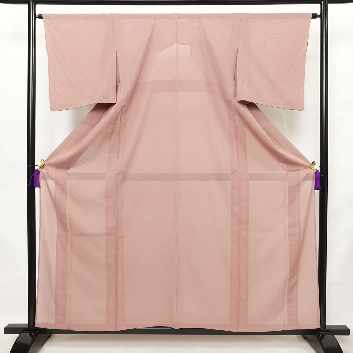 盛夏 色無地 正絹 無地 単衣仕立て 身丈158.5cm 裄丈63.5cm リサイクル着物 夏用 着物 フォーマル ピンク_画像1