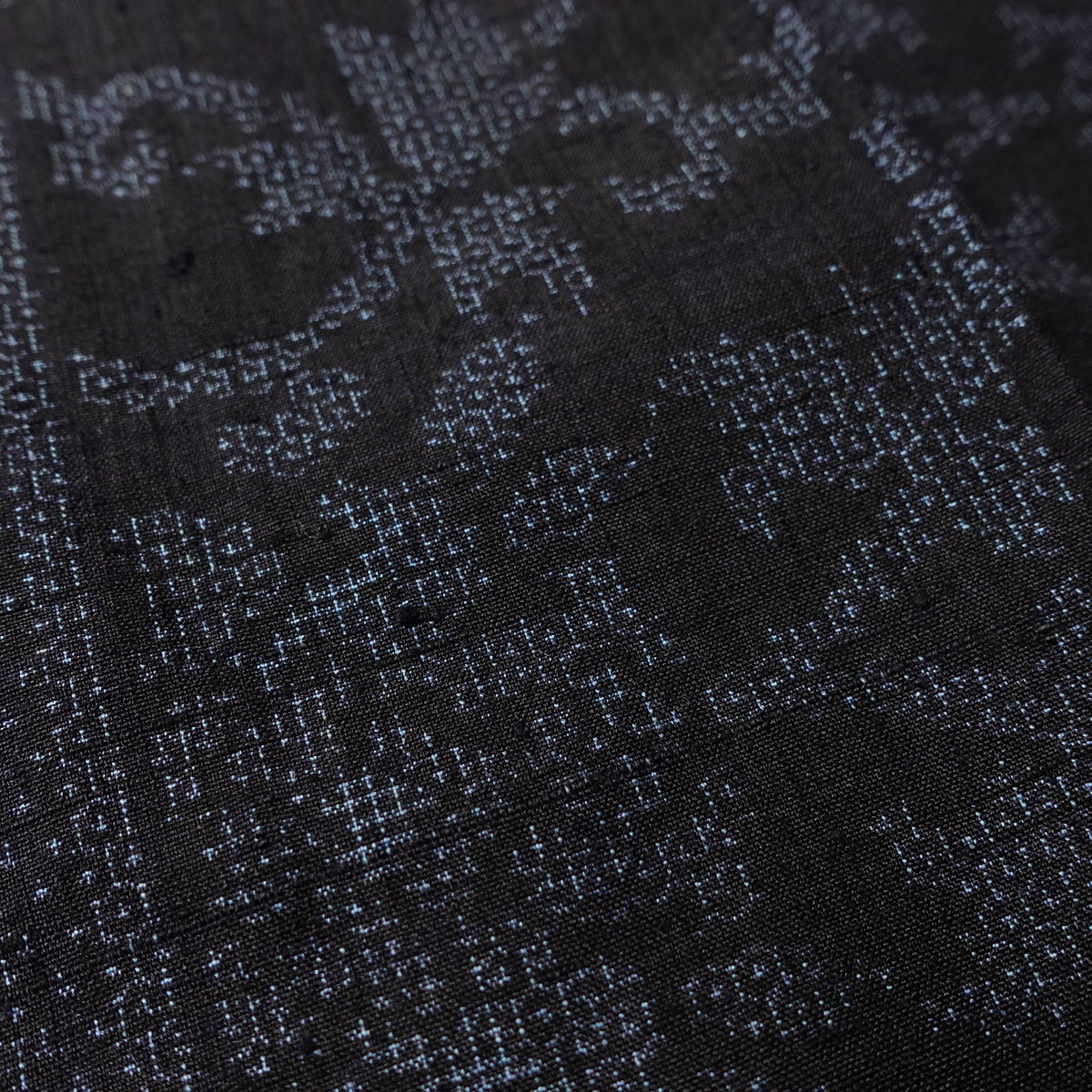 紬 良品 正絹 木の葉・植物柄 袷仕立て 身丈160.5cm 裄丈66cm リサイクル着物 着物 青・紺_画像8