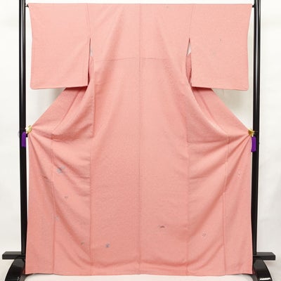 付け下げ 良品 正絹 浅井青仁 古典柄 袷仕立て 身丈169.5cm 裄丈66cm リサイクル着物 一部しつけ糸付き 着物 金彩 入学式 七五三 お宮参り フォーマル シンプル 上品 ピンク
