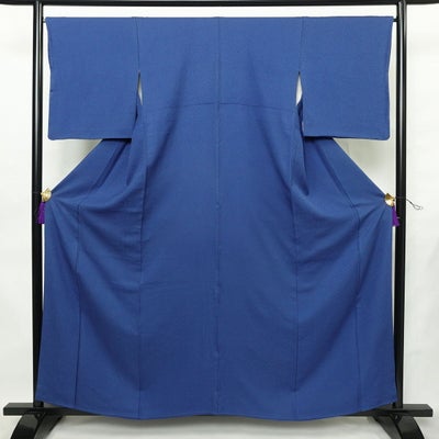 色無地 正絹 その他の柄 袷仕立て 身丈159.5cm 裄丈67.5cm リサイクル着物 着物 お茶会 七五三 フォーマル 青・紺