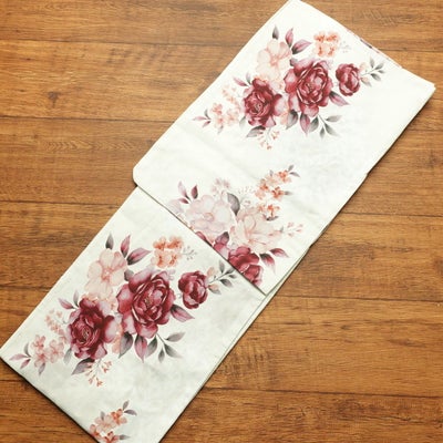新品 浴衣 女性用 しつけ糸付き 未使用品 平織 花柄 アイボリー 綿 かわいい しっとり