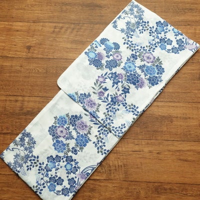 新品 浴衣 綿絽 国内染色 国内加工 女性用 絽 しつけ糸付き 未使用品 しっとり 上品 白 花柄 綿