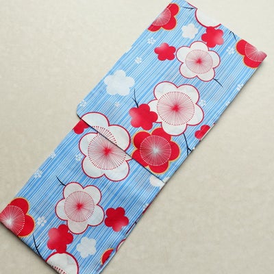 浴衣 美品 夏用 綿 フリーサイズ 花柄 単衣仕立て 未使用品 青・紺
