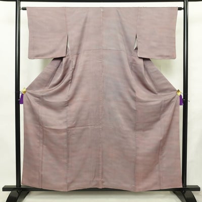 小紋 一つ紋付き 正絹 その他の柄 袷仕立て 身丈159cm 裄丈63cm リサイクル着物 着物 ぼかし 紫・藤色