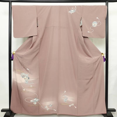 付け下げ 正絹 その他の柄 袷仕立て 身丈163.5cm 裄丈70.5cm リサイクル着物 着物 箔 入学式 結婚式 七五三 お宮参り フォーマル ピンク