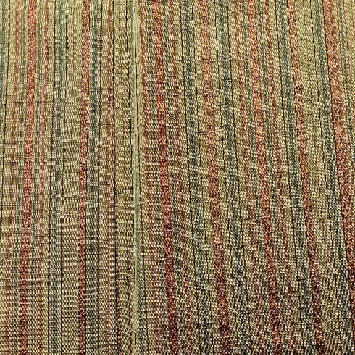 単衣 紬 良品 バチ衿仕立て 正絹 縞柄・線柄 単衣仕立て 身丈153.5cm 裄丈62.5cm リサイクル着物 着物 黄・黄土色_画像6