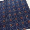 紬 正絹 幾何学柄・抽象柄 袷仕立て 身丈160cm 裄丈65.5cm リサイクル着物 一部しつけ糸付き 着物 青・紺_画像14