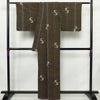 紬 美品 しつけ糸付き 正絹 人物・動物柄 袷仕立て 身丈160cm 裄丈69cm リサイクル着物 着物 茶_画像2