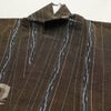 紬 美品 しつけ糸付き 正絹 人物・動物柄 袷仕立て 身丈160cm 裄丈69cm リサイクル着物 着物 茶_画像18
