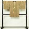 道行コート 美品 しつけ糸付き 正絹 木の葉・植物柄 袷仕立て 身丈92cm 裄丈66.5cm リサイクル着物 着物 黄・黄土色_画像1