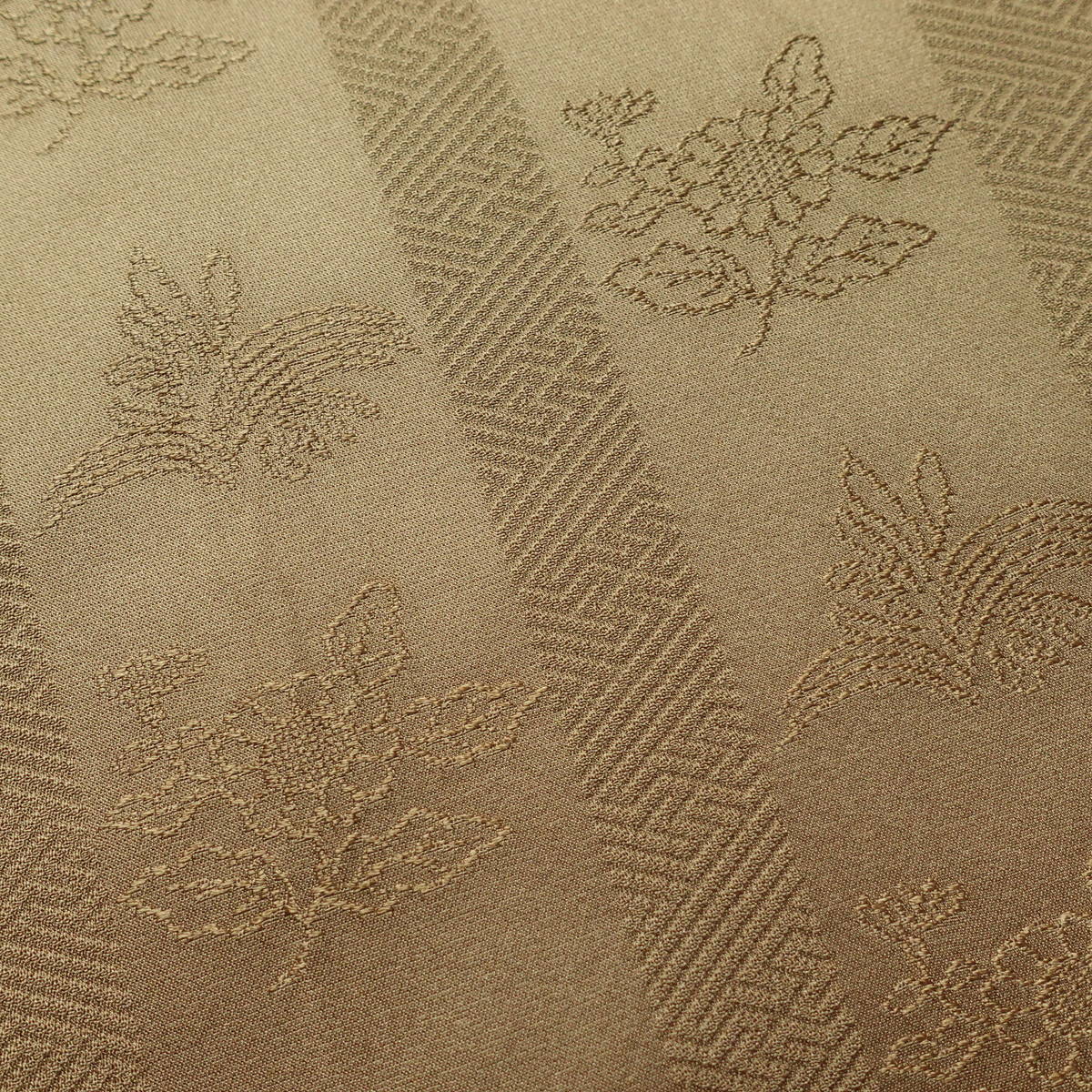 道行コート 美品 しつけ糸付き 正絹 木の葉・植物柄 袷仕立て 身丈92cm 裄丈66.5cm リサイクル着物 着物 黄・黄土色_画像8