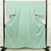 付け下げ 良品 しつけ糸付き 一つ紋付き 正絹 木の葉・植物柄 袷仕立て 身丈159cm 裄丈64.5cm リサイクル着物 着物 刺繍 金糸 入学式 卒業式 結婚式 七五三 お宮参り フォーマル 緑・うぐいす色_画像1