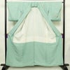 付け下げ 良品 しつけ糸付き 一つ紋付き 正絹 木の葉・植物柄 袷仕立て 身丈159cm 裄丈64.5cm リサイクル着物 着物 刺繍 金糸 入学式 卒業式 結婚式 七五三 お宮参り フォーマル 緑・うぐいす色_画像3