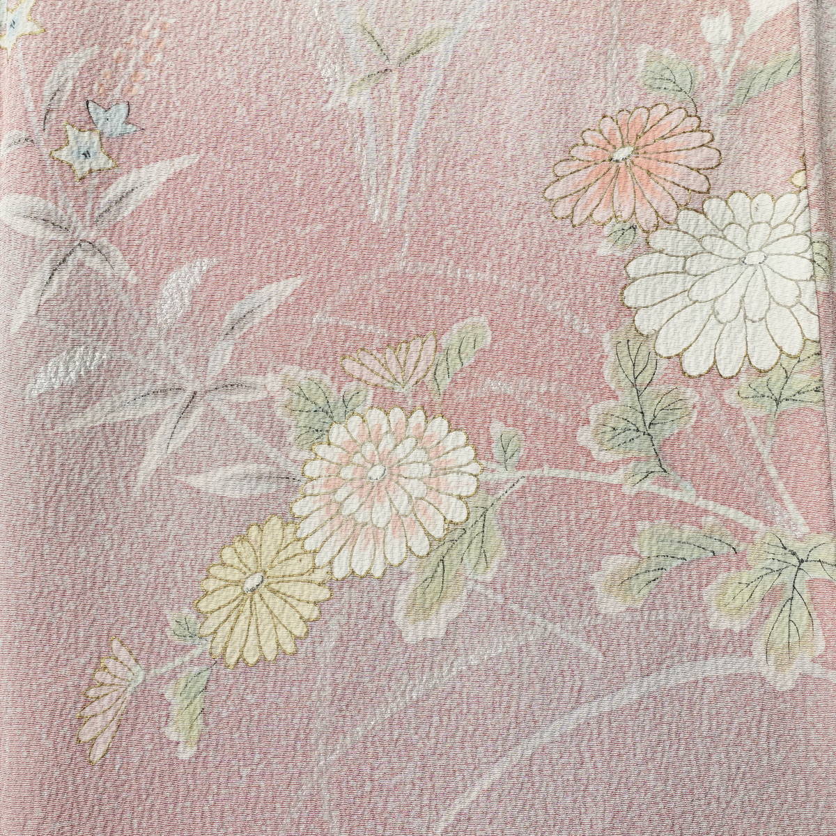 訪問着 伊達襟付き 落款入り しつけ糸付き 正絹 花柄 袷仕立て 身丈162cm 裄丈64cm リサイクル着物 着物 作家物 金彩 入学式 結婚式 七五三 お宮参り フォーマル ピンク_画像8