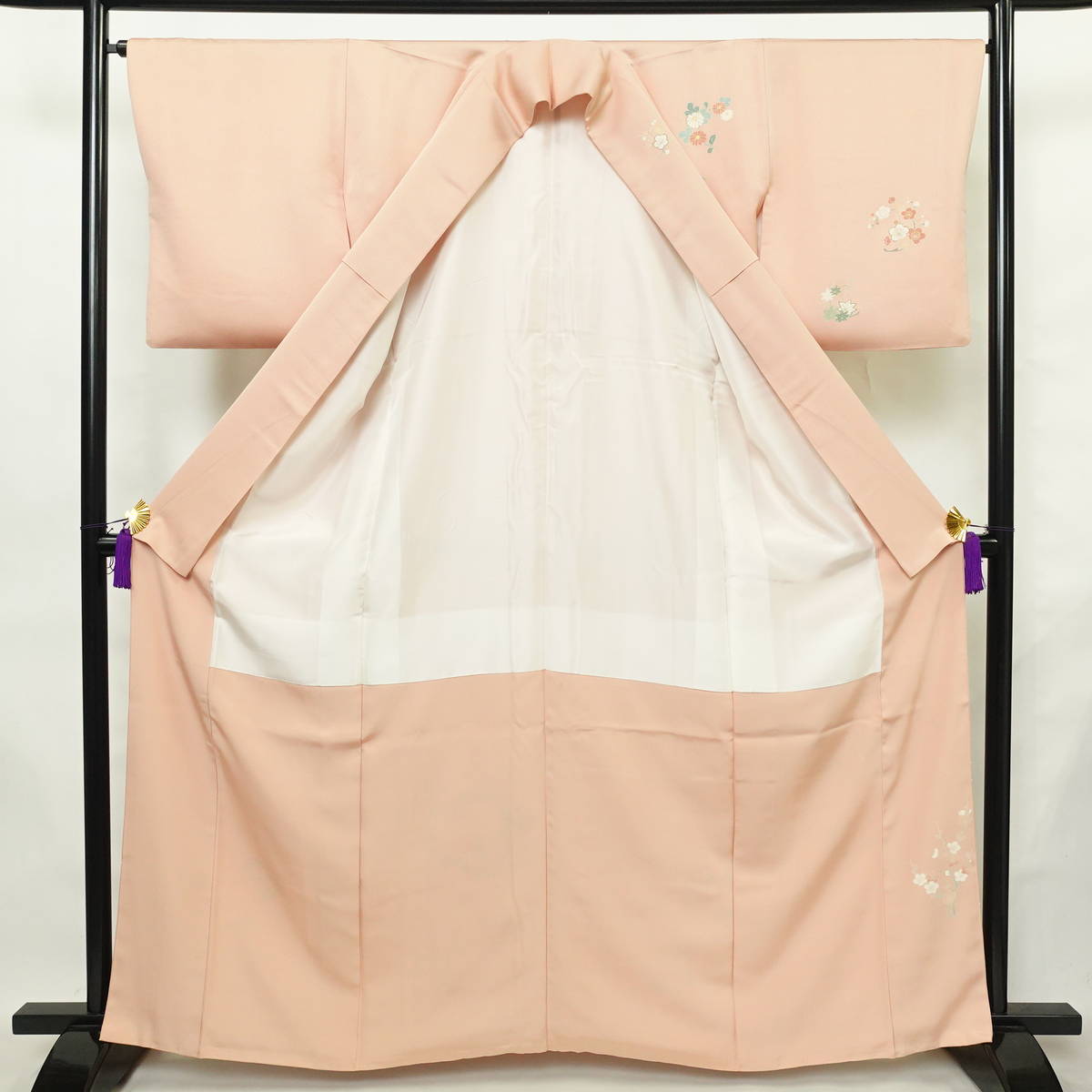 訪問着 正絹 古典柄 袷仕立て 身丈163cm 裄丈65cm リサイクル着物 着物 箔 金彩 入学式 結婚式 七五三 お宮参り フォーマル ピンク_画像3