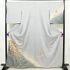 訪問着 良品 正絹 花柄 袷仕立て 身丈163.5cm 裄丈71.5cm リサイクル着物 着物 金彩 入学式 卒業式 七五三 お宮参り フォーマル 青・紺_画像1