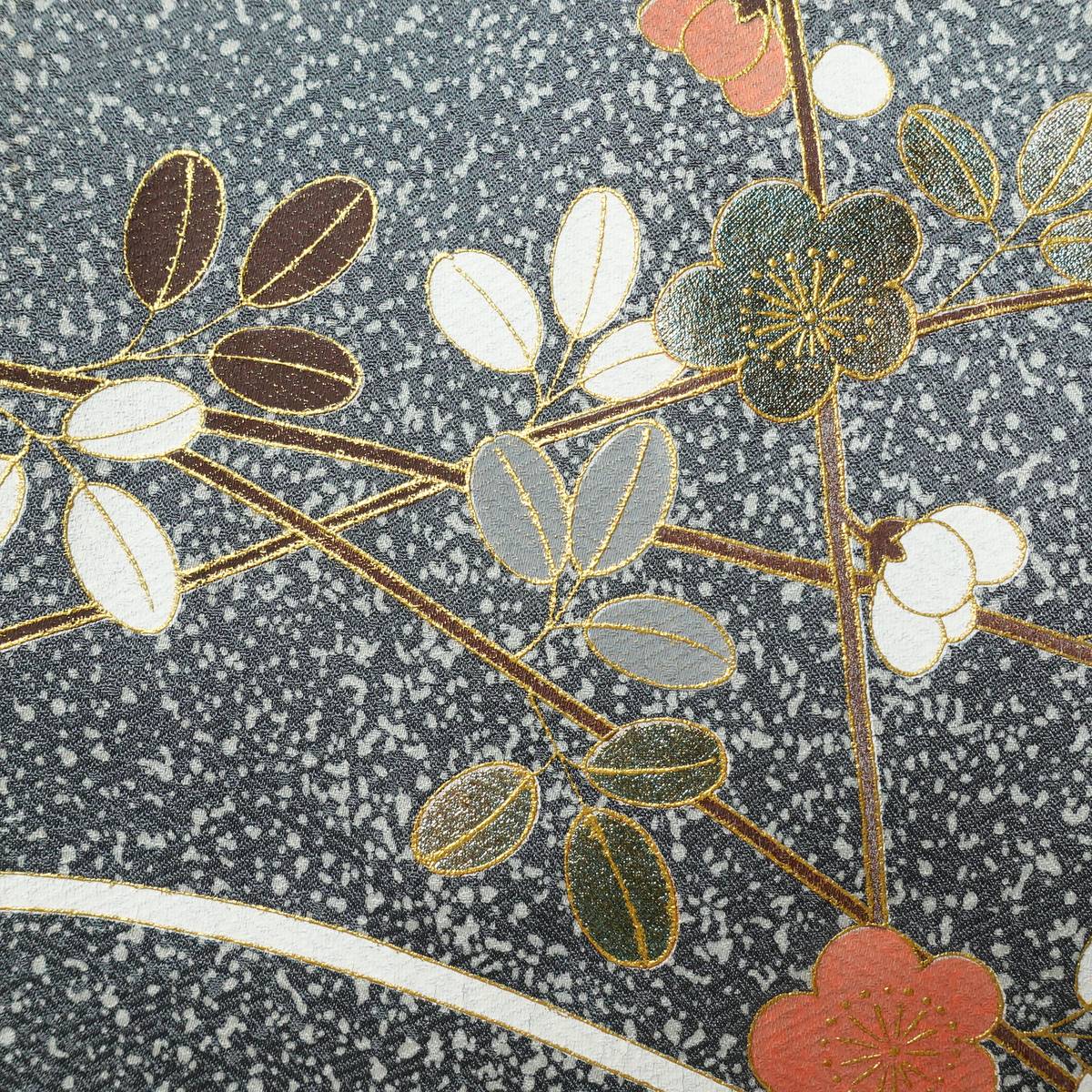 訪問着 良品 正絹 花柄 袷仕立て 身丈163.5cm 裄丈71.5cm リサイクル着物 着物 金彩 入学式 卒業式 七五三 お宮参り フォーマル 青・紺_画像11