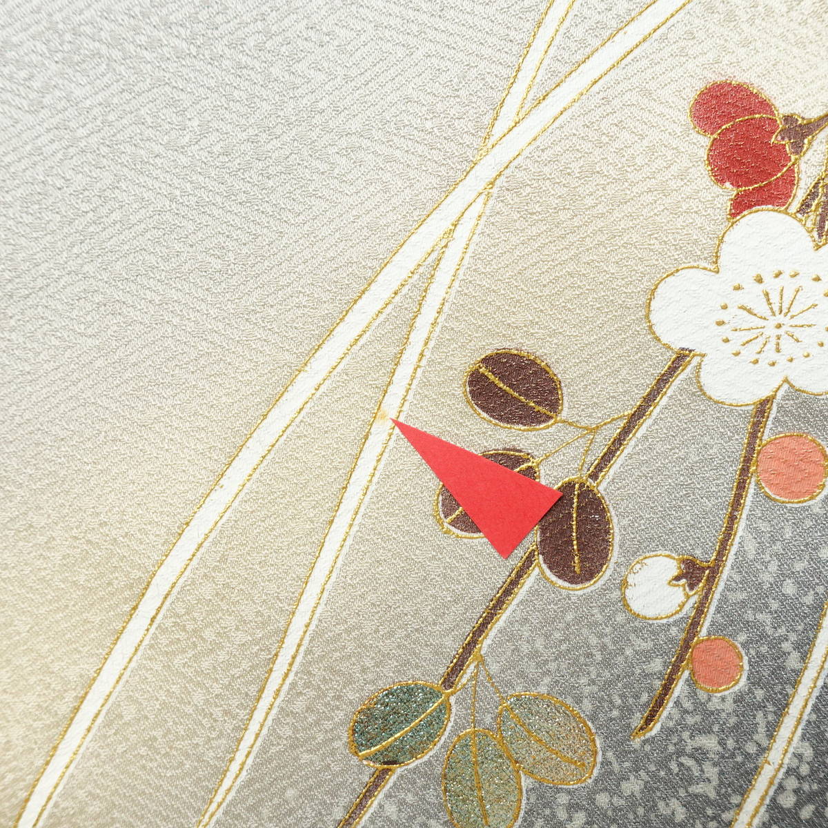 訪問着 良品 正絹 花柄 袷仕立て 身丈163.5cm 裄丈71.5cm リサイクル着物 着物 金彩 入学式 卒業式 七五三 お宮参り フォーマル 青・紺_画像17