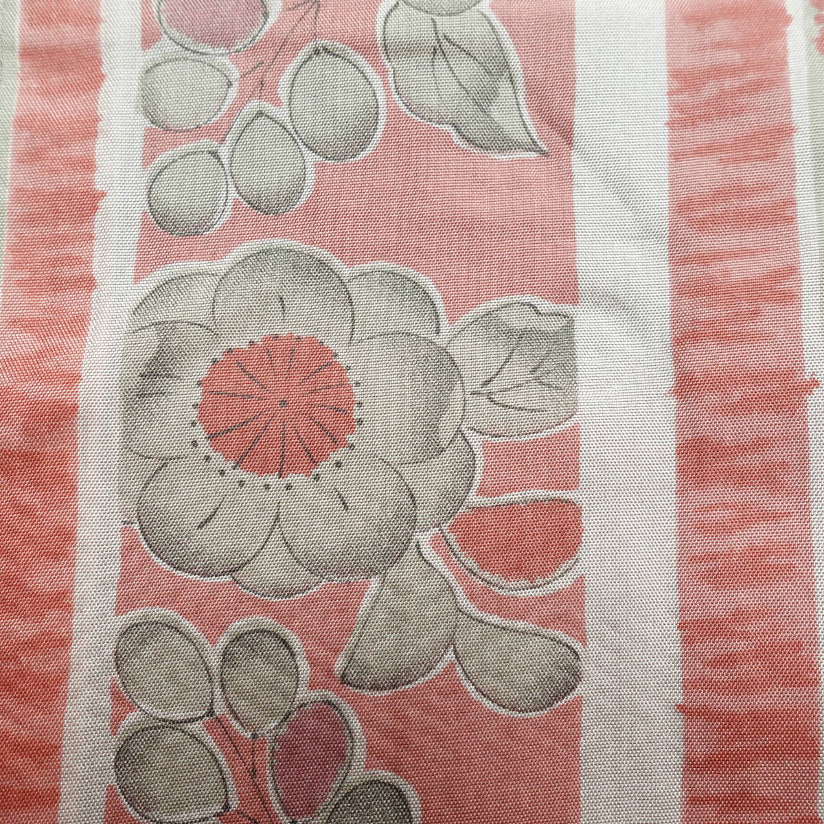 道行コート 美品 しつけ糸付き 正絹 花柄 袷仕立て 身丈86cm 裄丈64.5cm リサイクル着物 着物 赤・朱_画像15