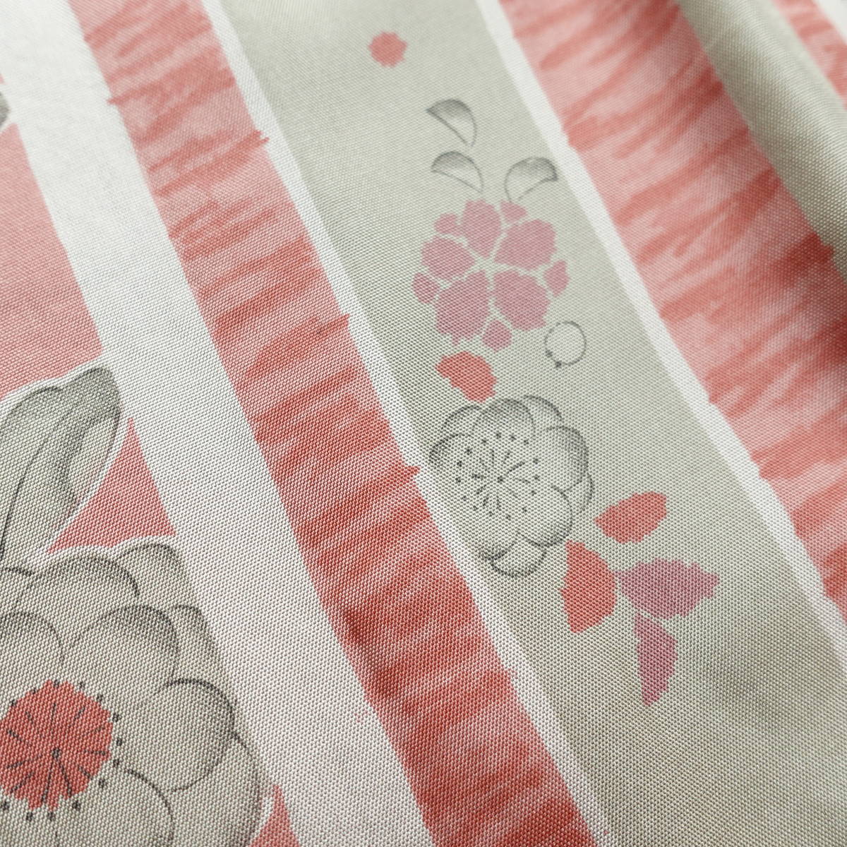 道行コート 美品 しつけ糸付き 正絹 花柄 袷仕立て 身丈86cm 裄丈64.5cm リサイクル着物 着物 赤・朱_画像16
