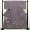 付け下げ 一つ紋付き 正絹 花柄 袷仕立て 身丈156cm 裄丈63cm 金駒刺繍 リサイクル着物 着物 金彩 入学式 七五三 お宮参り フォーマル 紫・藤色_画像1