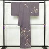 付け下げ 一つ紋付き 正絹 花柄 袷仕立て 身丈156cm 裄丈63cm 金駒刺繍 リサイクル着物 着物 金彩 入学式 七五三 お宮参り フォーマル 紫・藤色_画像2