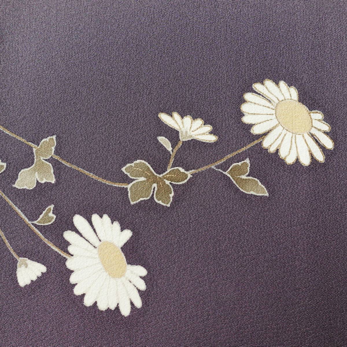 付け下げ 一つ紋付き 正絹 花柄 袷仕立て 身丈156cm 裄丈63cm 金駒刺繍 リサイクル着物 着物 金彩 入学式 七五三 お宮参り フォーマル 紫・藤色_画像12