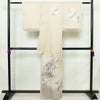 付け下げ しつけ糸付き 正絹 木の葉・植物柄 袷仕立て 身丈162cm 裄丈65cm リサイクル着物 着物 入学式 卒業式 七五三 お宮参り フォーマル ベージュ_画像2