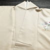 付け下げ しつけ糸付き 正絹 木の葉・植物柄 袷仕立て 身丈162cm 裄丈65cm リサイクル着物 着物 入学式 卒業式 七五三 お宮参り フォーマル ベージュ_画像19