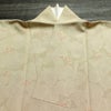 小紋 しつけ糸付き 縮緬 総柄 正絹 花柄 袷仕立て 身丈157cm 裄丈63.5cm リサイクル着物 着物 ベージュ_画像17