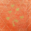 紬 しつけ糸付き 正絹 木の葉・植物柄 袷仕立て 身丈154cm 裄丈64cm リサイクル着物 着物 橙_画像9