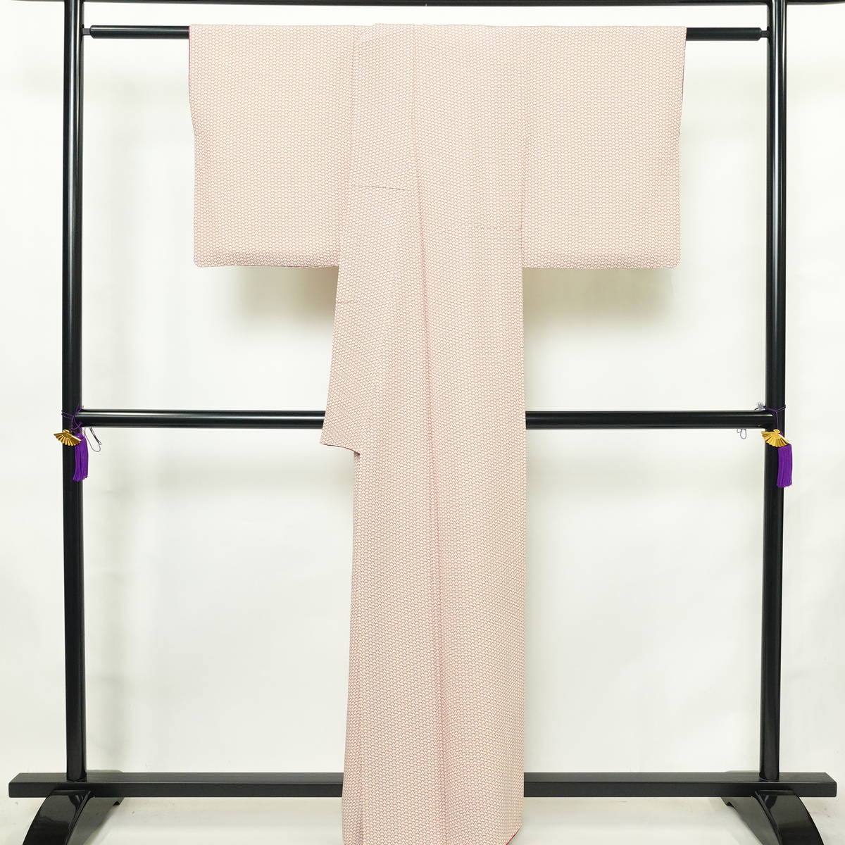 小紋 正絹 幾何学柄・抽象柄 袷仕立て 身丈161cm 裄丈63cm リサイクル着物 着物 多色使い_画像2