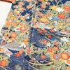 小紋 総柄 正絹 風景柄 袷仕立て 身丈153cm 裄丈64cm リサイクル着物 着物 青・紺_画像5