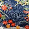 小紋 総柄 正絹 風景柄 袷仕立て 身丈153cm 裄丈64cm リサイクル着物 着物 青・紺_画像9