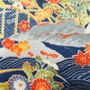 小紋 総柄 正絹 風景柄 袷仕立て 身丈153cm 裄丈64cm リサイクル着物 着物 青・紺_画像10