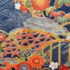小紋 総柄 正絹 風景柄 袷仕立て 身丈153cm 裄丈64cm リサイクル着物 着物 青・紺_画像11